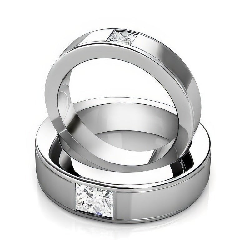 0.85 CT Princess Cut Diamonds - Wedding Set - Primestyle.com