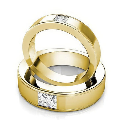 0.85 CT Princess Cut Diamonds - Wedding Set - Primestyle.com