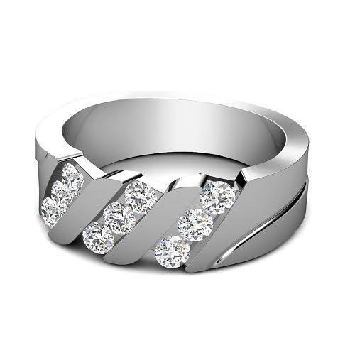 0.85 CT Round Cut Diamonds - Mens Wedding Band - Primestyle.com