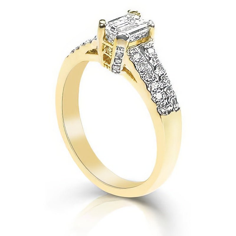 0.90-2.05 CT Round &amp; Emerald Cut Diamonds - Engagement Ring - Primestyle.com
