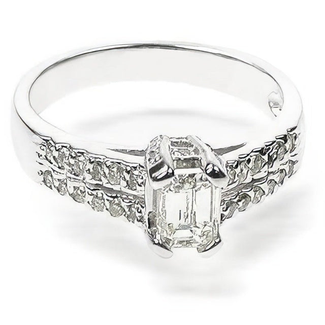 0.90-2.05 CT Emerald & Round Cut Natural Diamonds - Engagement Ring