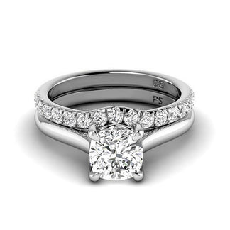 0.90 - 6.40 CT Cushion & Round Cut Diamonds - Bridal Set - Primestyle.com
