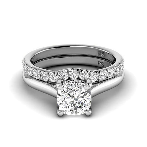 0.90-3.40 CT Round & Cushion Cut Lab Grown Diamonds - Bridal Set - Primestyle.com