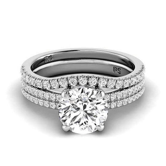 0.90-3.40 CT Round Cut Lab Grown Diamonds - Bridal Set
