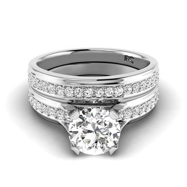 0.90-6.40 CT Round Cut Lab Grown Diamonds - Bridal Set