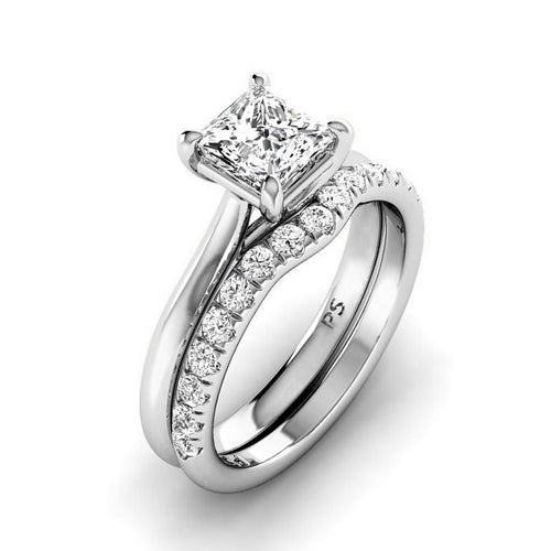 0.90-3.40 CT Round & Princess Cut Lab Grown Diamonds - Bridal Set - Primestyle.com