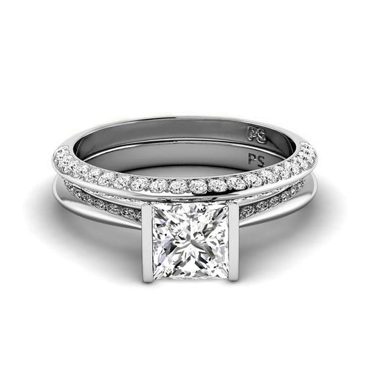 0.90-3.40 CT Round & Princess Cut Lab Grown Diamonds - Bridal Set