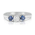 0.90 CT Round Cut Blue Sapphires & Diamonds - Three Stone Ring - Primestyle.com