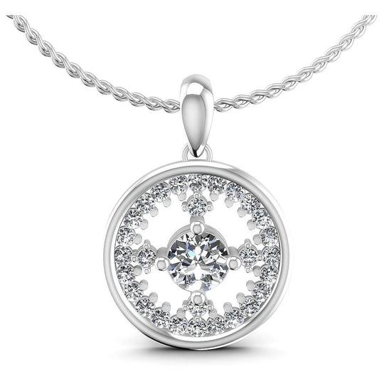 0.90 CT Round Cut Diamonds - Diamond Pendant