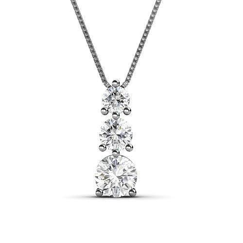 0.90 CT Round Cut Diamonds - Diamond Pendant - Primestyle.com