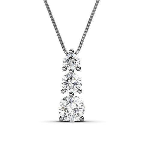 0.90 CT Round Cut Natural Diamonds - Diamond Pendants
