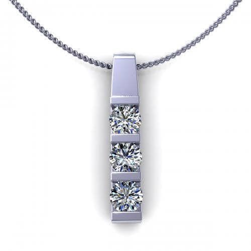 0.90 CT Round Cut Natural Diamonds - Diamond Pendants