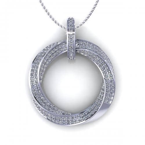 0.90 CT Round Cut Natural Diamonds - Diamond Pendants