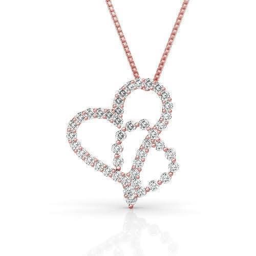 0.90 CT Round Cut Natural Diamonds - Heart Pendants