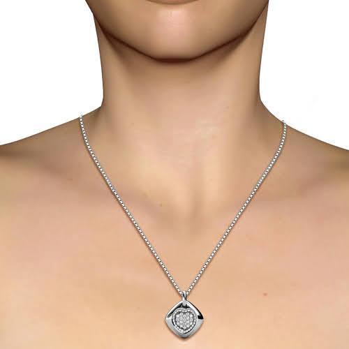 0.90 CT Round Cut Diamonds - Heart Pendant - Primestyle.com