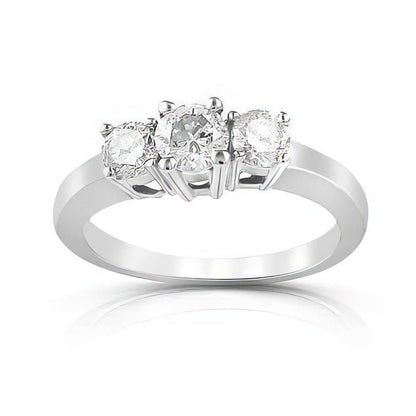 0.90 CT Round Cut Diamonds - Three Stone Ring - Primestyle.com
