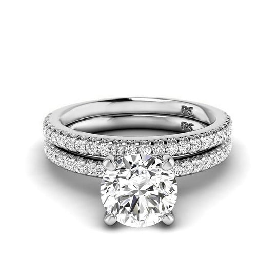 0.95-3.45 CT Round Cut Lab Grown Diamonds - Bridal Set