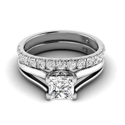 0.95-3.45 CT Round &amp; Princess Cut Lab Grown Diamonds - Bridal Set - Primestyle.com