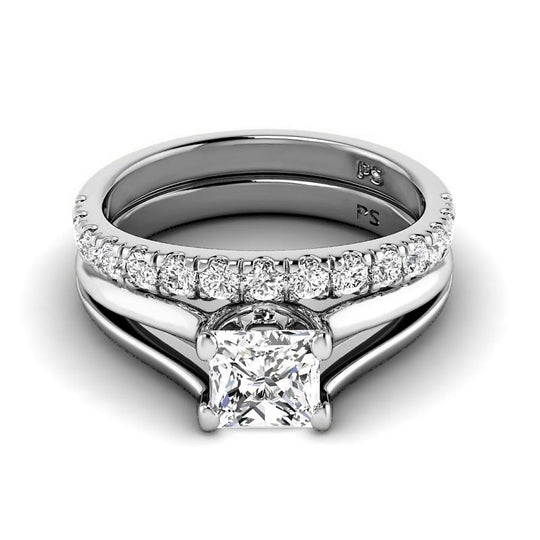 0.95-3.45 CT Round & Princess Cut Lab Grown  Diamonds - Bridal Set