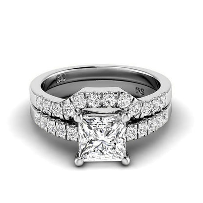 0.95-3.45 CT Round &amp; Princess Cut Lab Grown Diamonds - Bridal Set - Primestyle.com