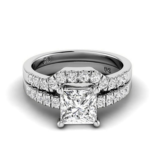 0.95-3.45 CT Round & Princess Cut Lab Grown Diamonds - Bridal Set