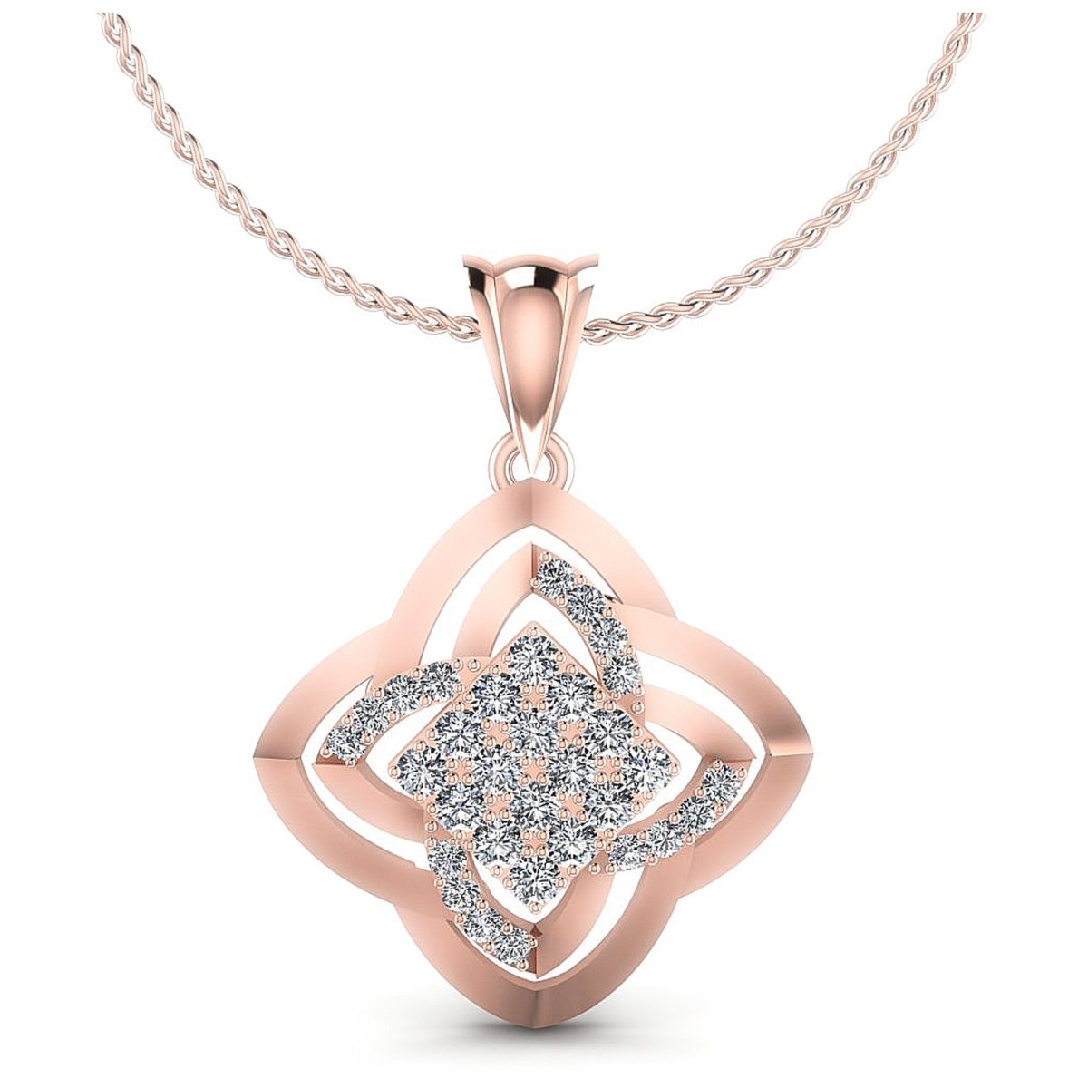 0.95 CT Round Cut Diamonds - Fashion Pendant - Primestyle.com