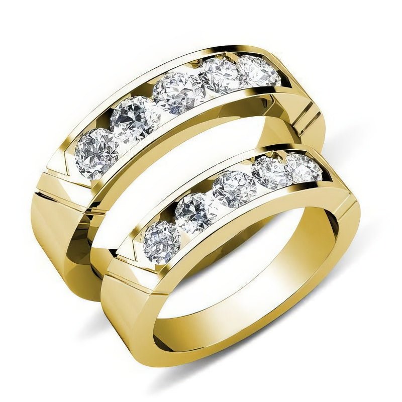 0.95 CT Round Cut Diamonds - Wedding Set - Primestyle.com