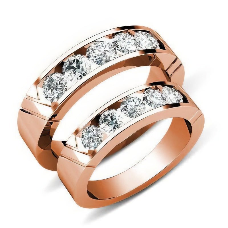 0.95 CT Round Cut Diamonds - Wedding Set - Primestyle.com