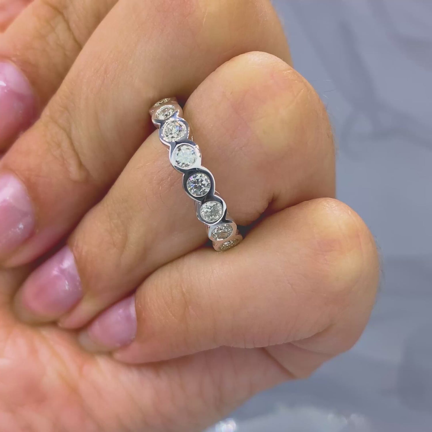 Delightful 1.50 CT Round Cut Diamond Eternity Ring in 14KT White Gold