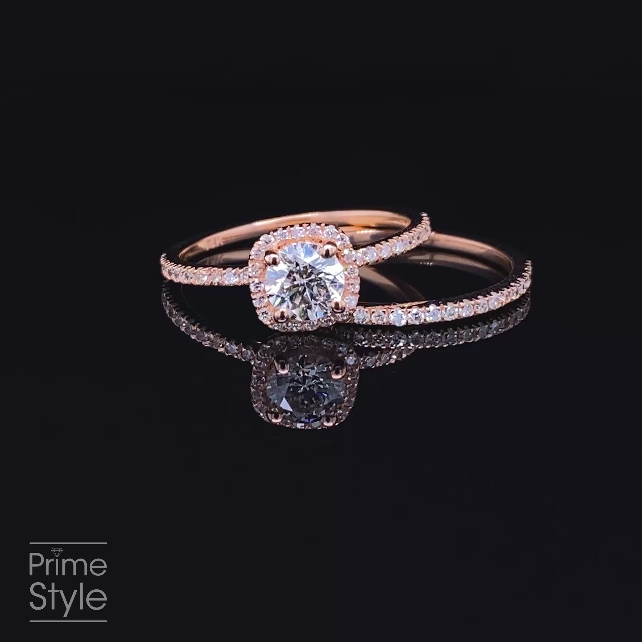 Limited 1.05CT Round Cut Diamond Bridal Set in 14kt Rose Gold