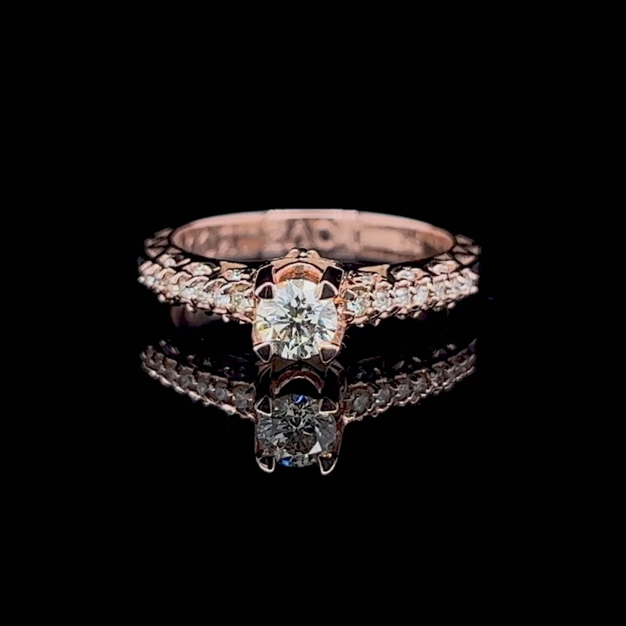 Limited 0.60 CT Round Cut Diamond Engagement Ring in 14K Rose Gold