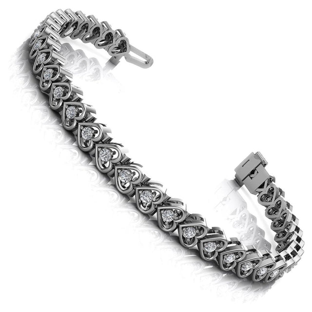 1.00-2.00 CT Round Cut Natural Diamonds - Diamond Bracelets