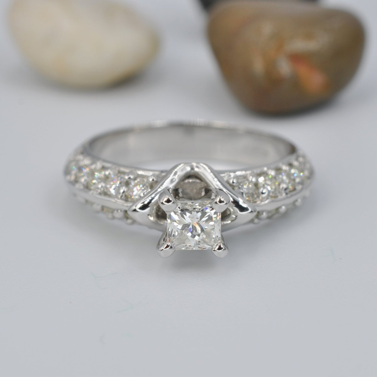 1.00-2.15 CT Round &amp; Princess Cut Diamonds - Engagement Ring - Primestyle.com
