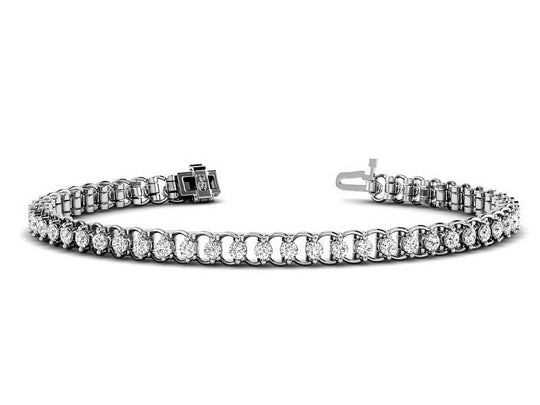 1.00-3.00 CT Round Cut Lab Grown Diamonds - Tennis Bracelet