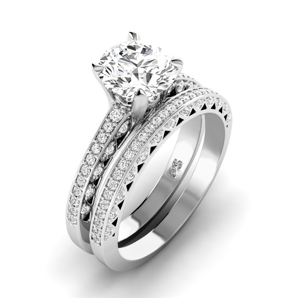 1.00-3.50 CT Round Cut Lab Grown Diamonds - Bridal Set - Primestyle.com