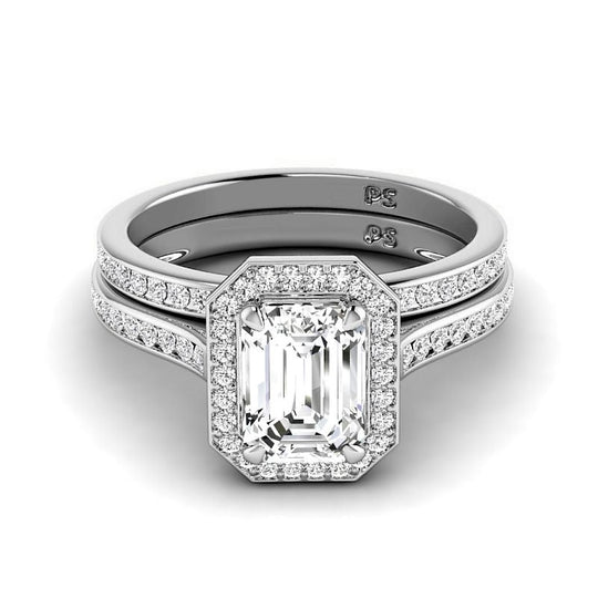 1.00-3.50 CT Round & Emerald Cut Lab Grown Diamonds - Bridal Set