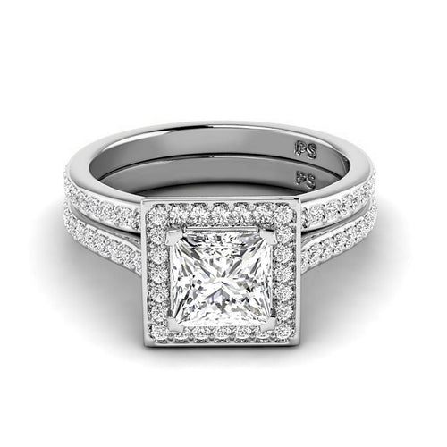 1.00 - 6.50 CT Princess & Round Cut Diamonds - Bridal Set - Primestyle.com