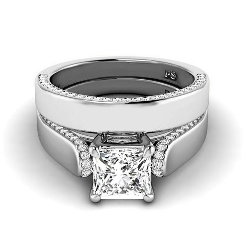 1.00 - 6.50 CT Princess & Round Cut Diamonds - Bridal Set - Primestyle.com