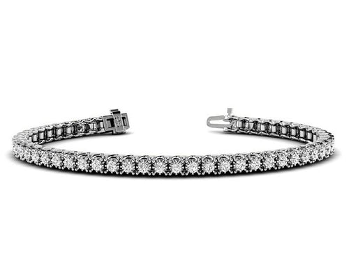 1.00 - 4.00 CT Round Cut Lab Grown Diamonds - Tennis Bracelet - Primestyle.com