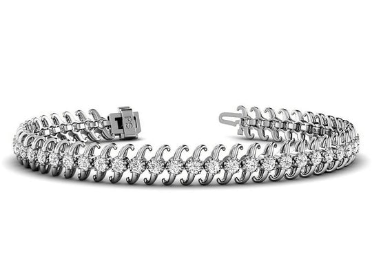 1.00-5.00 CT Round Cut Lab Grown Diamonds - Tennis Bracelet