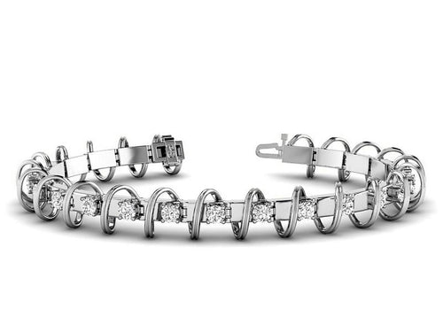 1.00 - 5.00 CT Round Cut Lab Grown Diamonds - Tennis Bracelet - Primestyle.com