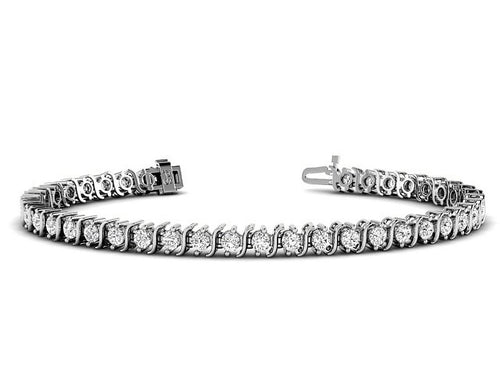 1.00 - 7.00 CT Round Cut Lab Grown Diamonds - Tennis Bracelet - Primestyle.com