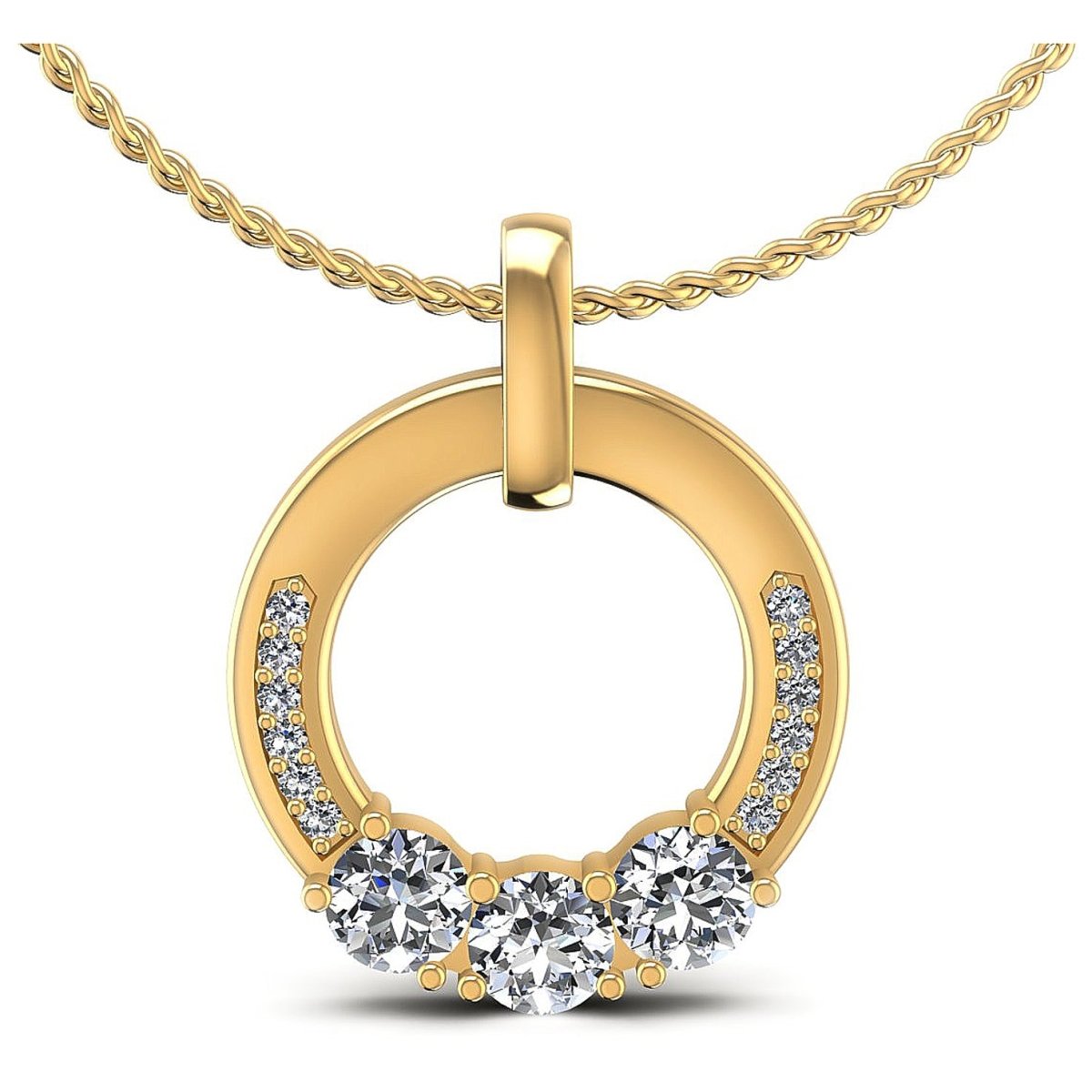 1.00 CT Round Cut Diamonds - Fashion Pendant - Primestyle.com