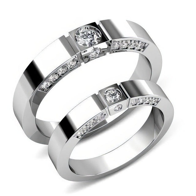 1.00 CT Round Cut Natural Diamonds - Wedding Sets
