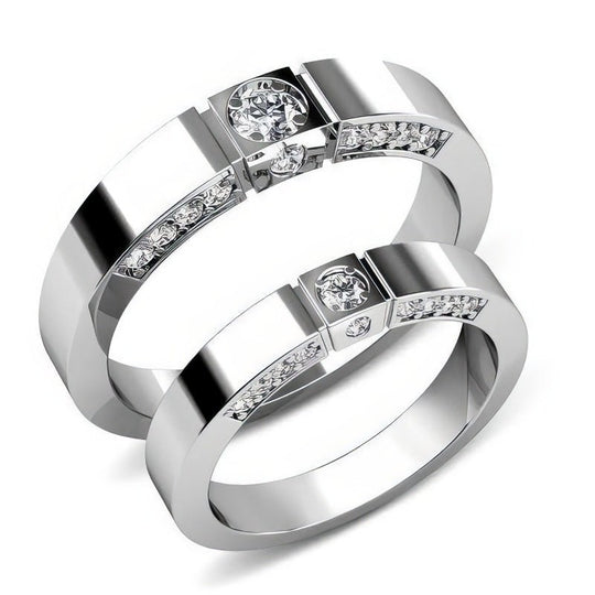 1.00 CT Round Cut Diamonds - Wedding Set