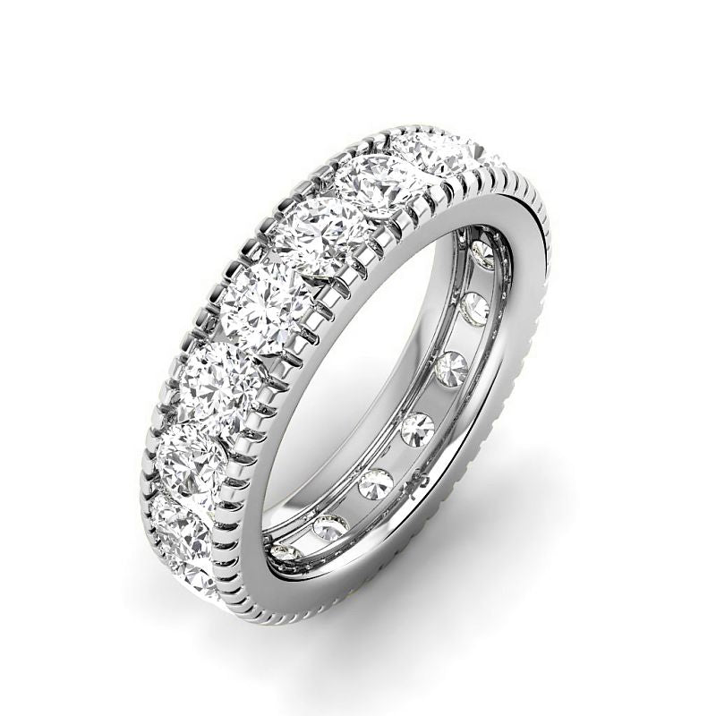 1.00 CT Round Cut Lab Grown Diamonds - Eternity Ring - Primestyle.com