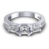 1.01-1.11 CT Princess & Round Cut Diamonds - Three Stone Ring - Primestyle.com