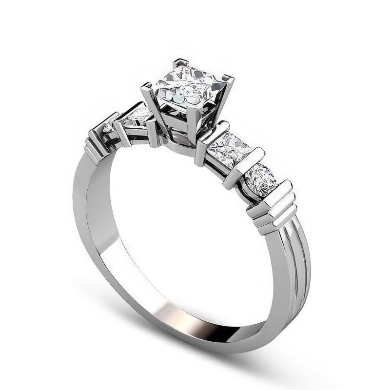 1.05-2.20 CT Round &amp; Princess Cut Diamonds - Engagement Ring - Primestyle.com