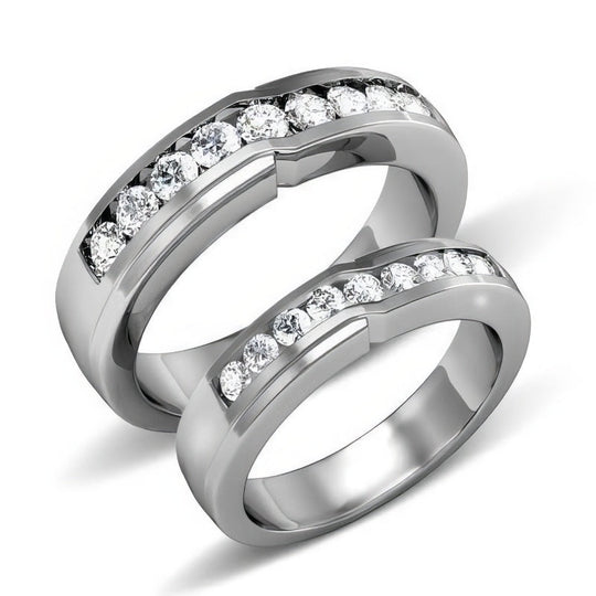1.05 CT Round Cut Diamonds - Wedding Set