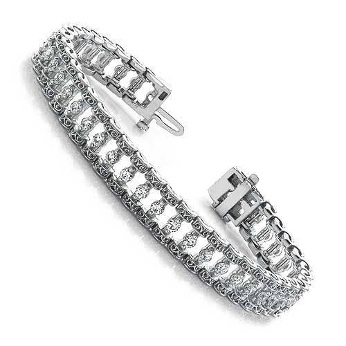 1.09-3.99 CT Round Cut Natural Diamonds - Tennis Bracelet